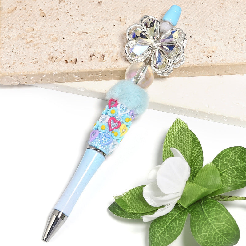 Alloy Rhinestone Heart Bow Through-hole Bead