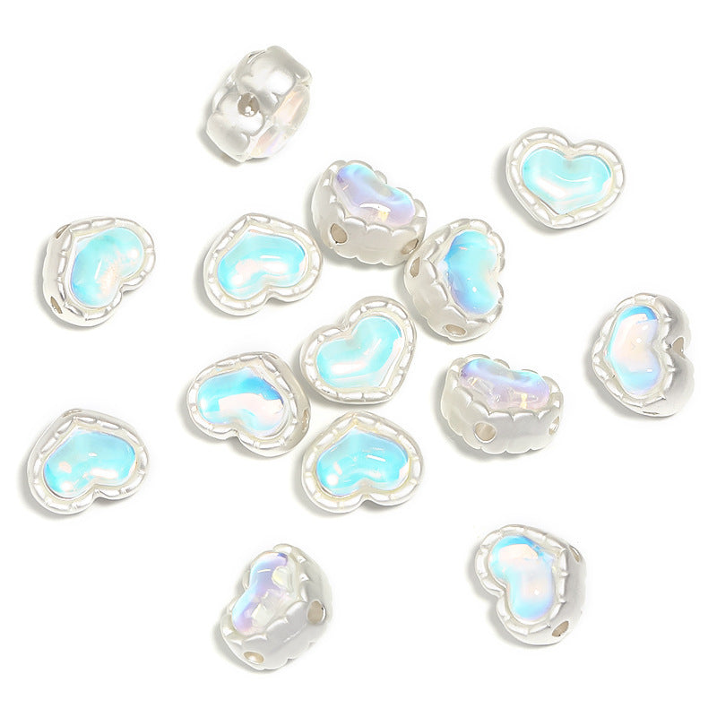 Alloy Four-Hole Spacer Bead with Heart and Rabbit Design