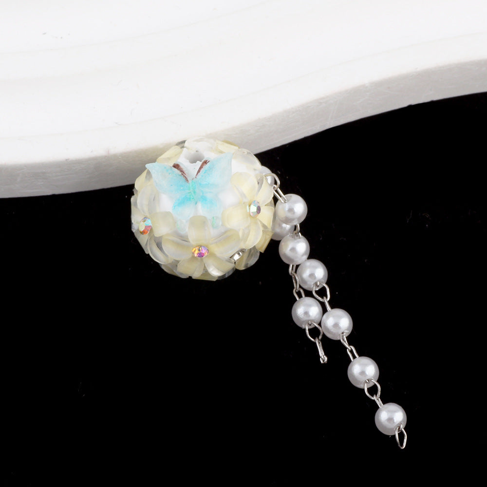 Flower Beads Tassel Flower Cluster Ball Drill Ball Pen-Through Straight Hole Beads
