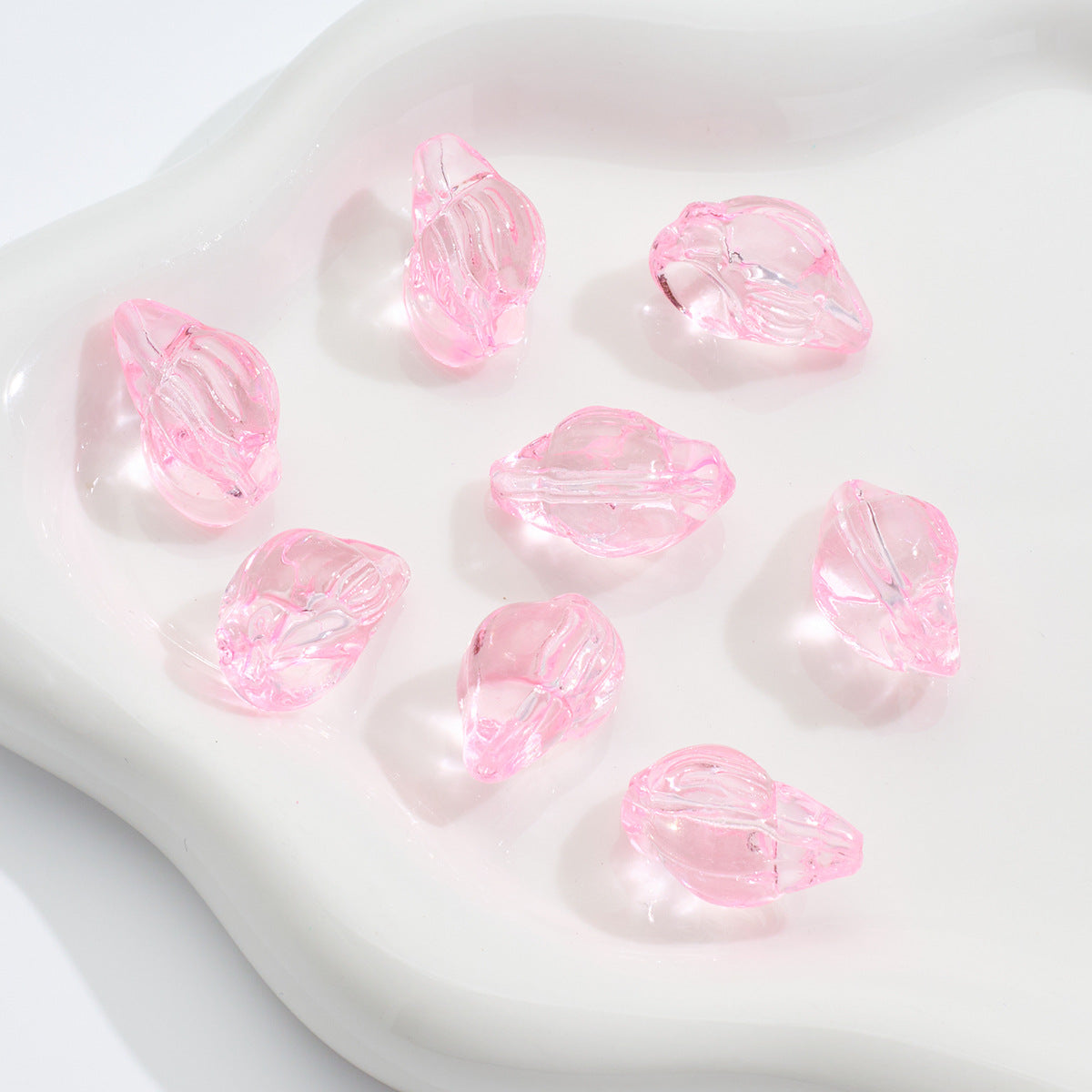 Multi-colored transparent conch beadable beads