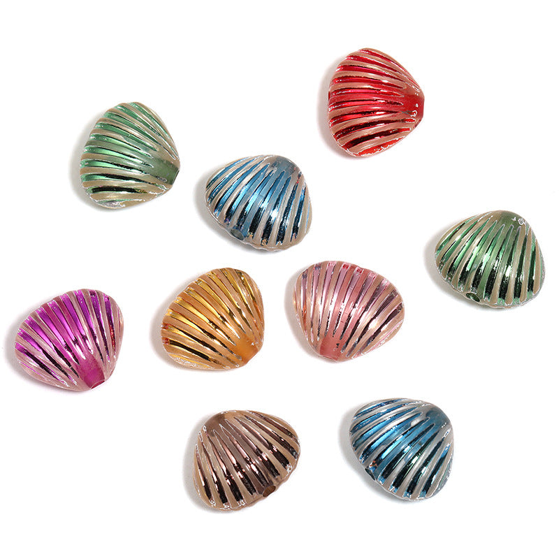 10 Pcs Colorful Shell Through-Hole Beads
