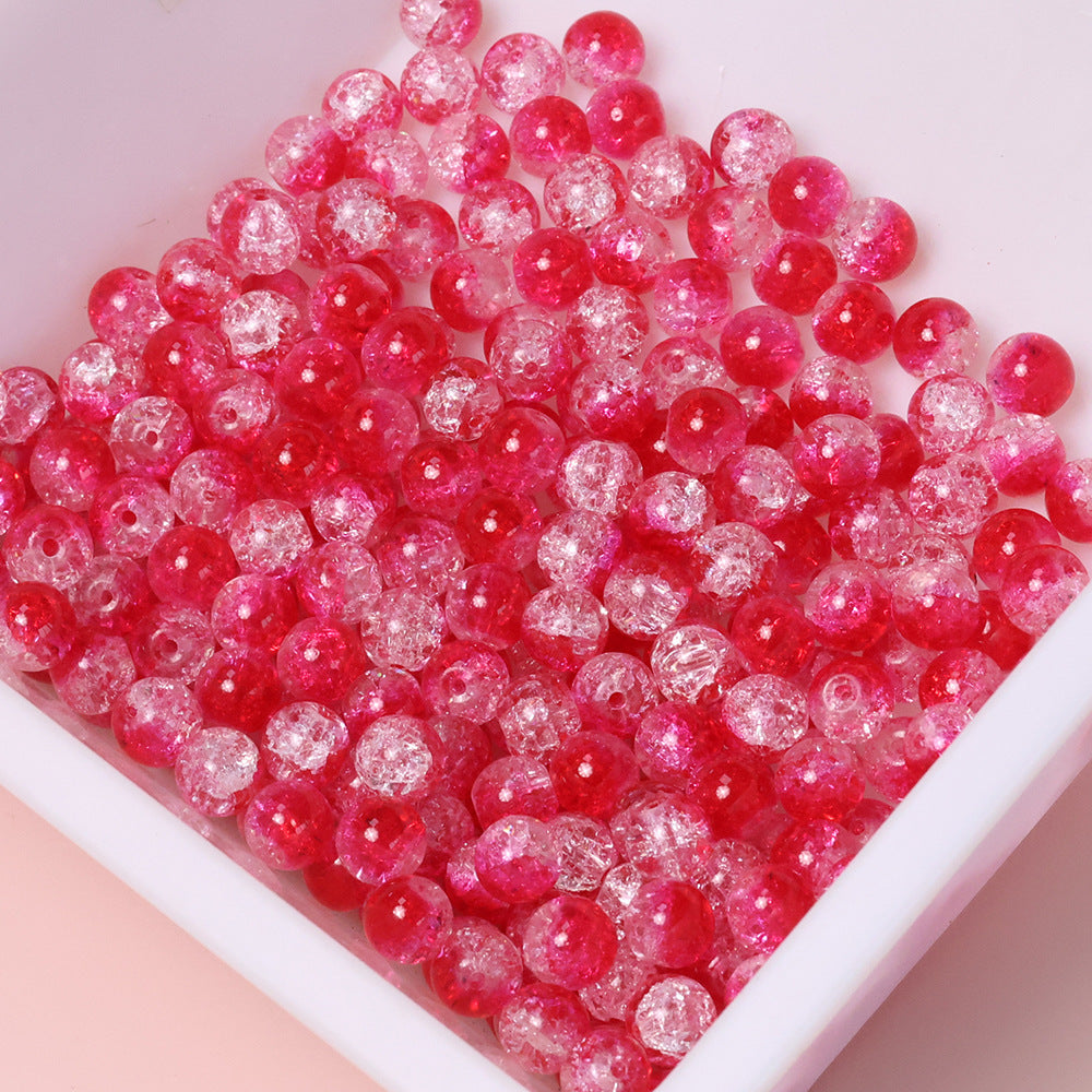 10mm Three-Color Ice Soul Crackle Beads Handmade Glass Beads Loose Beads