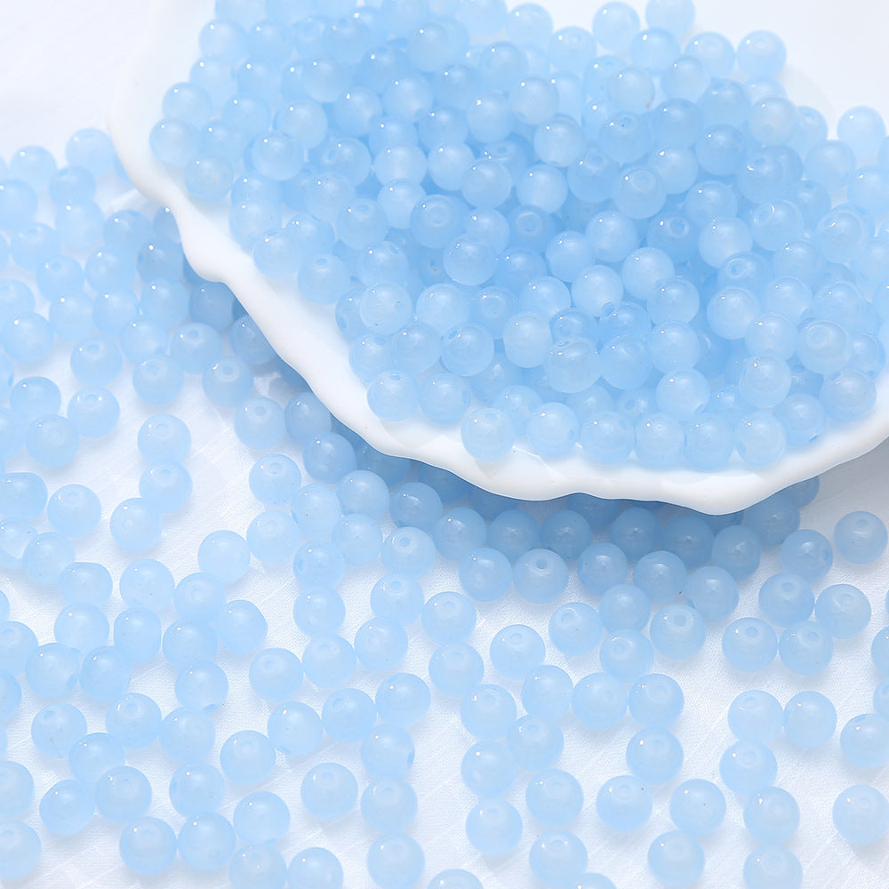 6-10mm Imitation Jade Glass Beads Glass Beads Loose Beads