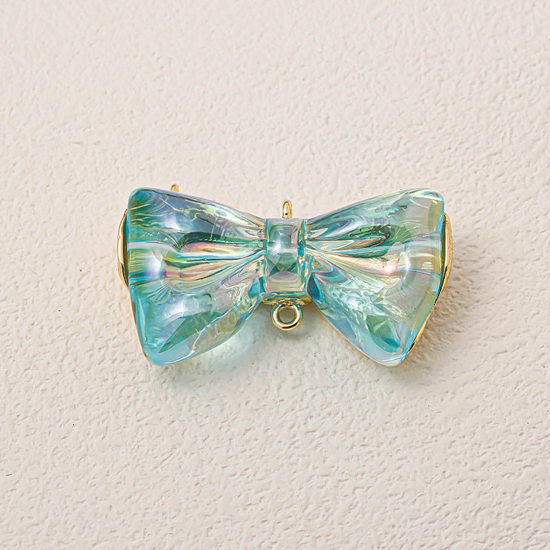 Mabei Transparent Striped Plating Color Alloy Charm