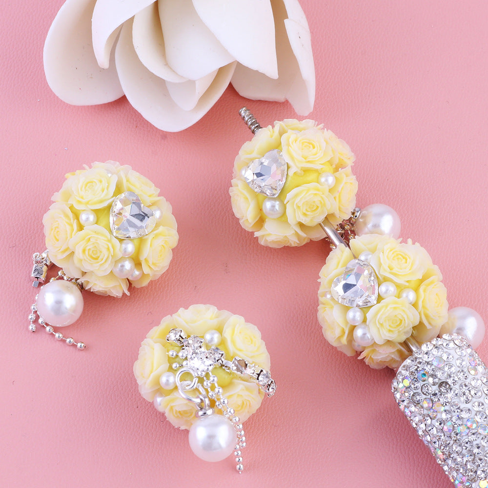 Rose Pearl Tassel Flower Ball