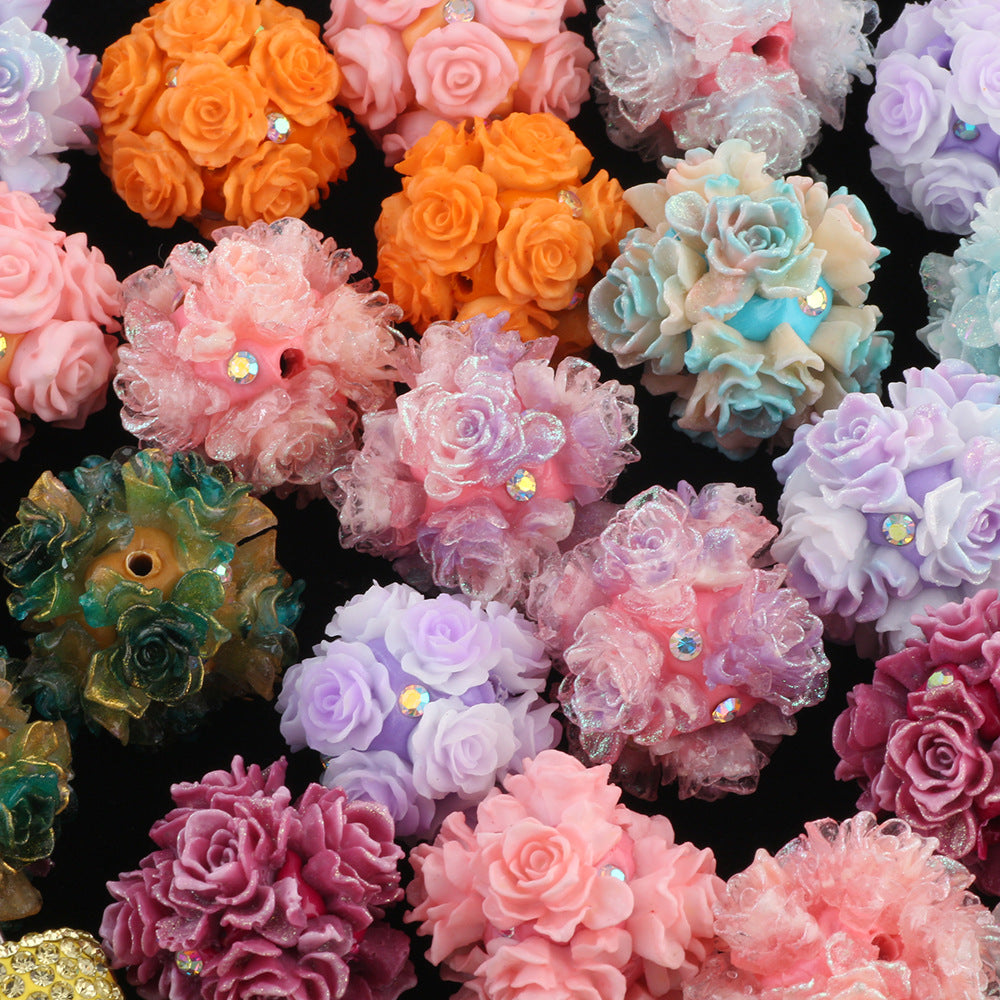 3d artificial soft rose flower ball