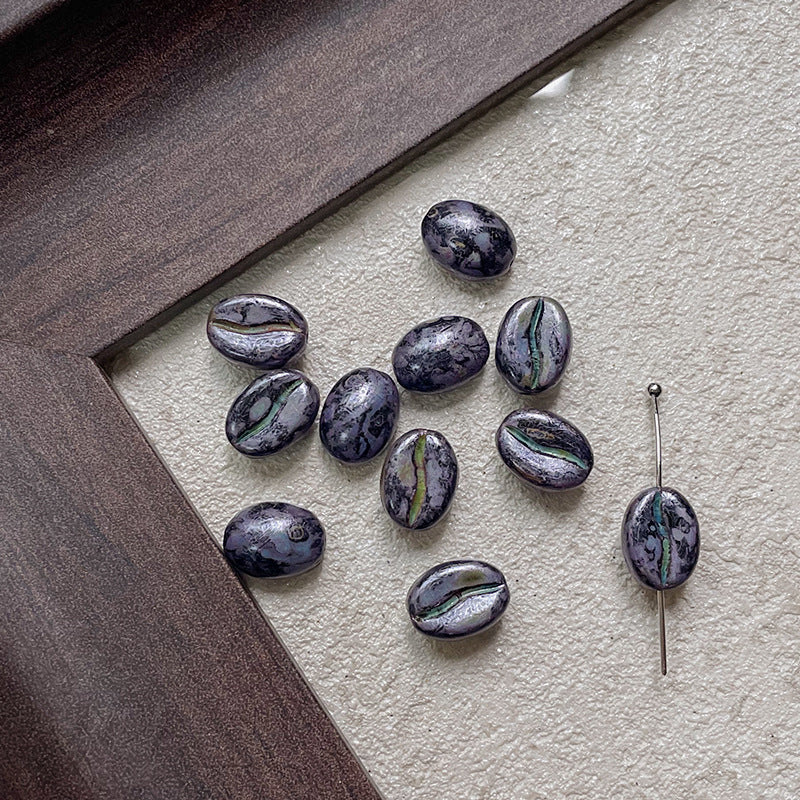 Coffee Bean Czech Glass Beads