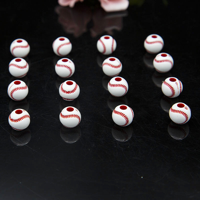 Straight Hole Creative Funny Simulation Baseball Beads Handmade Sports Style diy of Beaded Loose Beads Jewelry Accessories