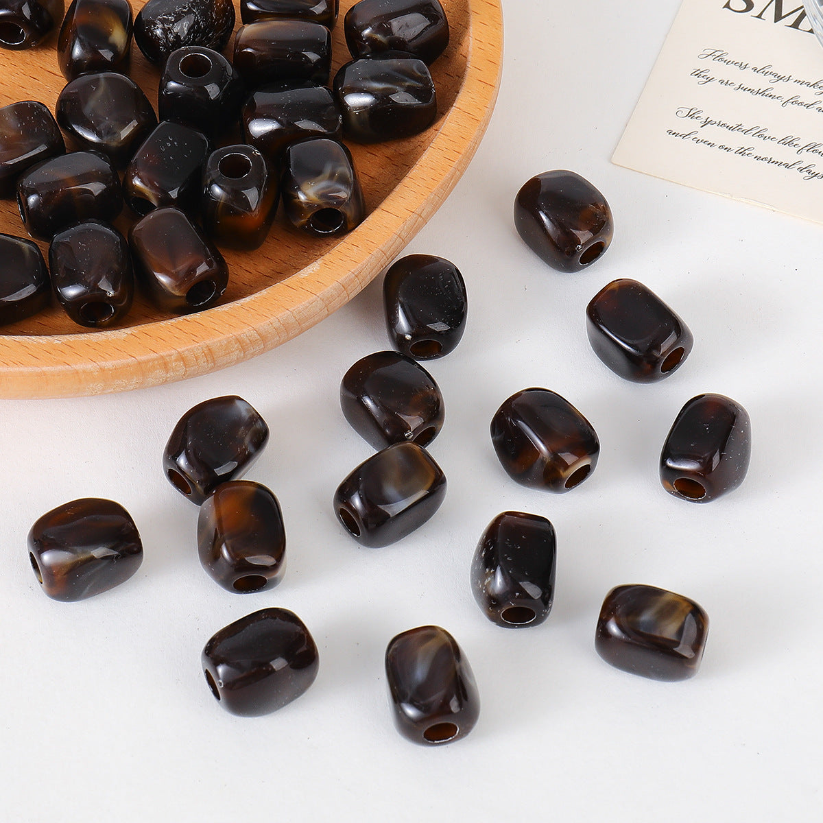 Imitation Jade Agate Irregular Large Hole Beads