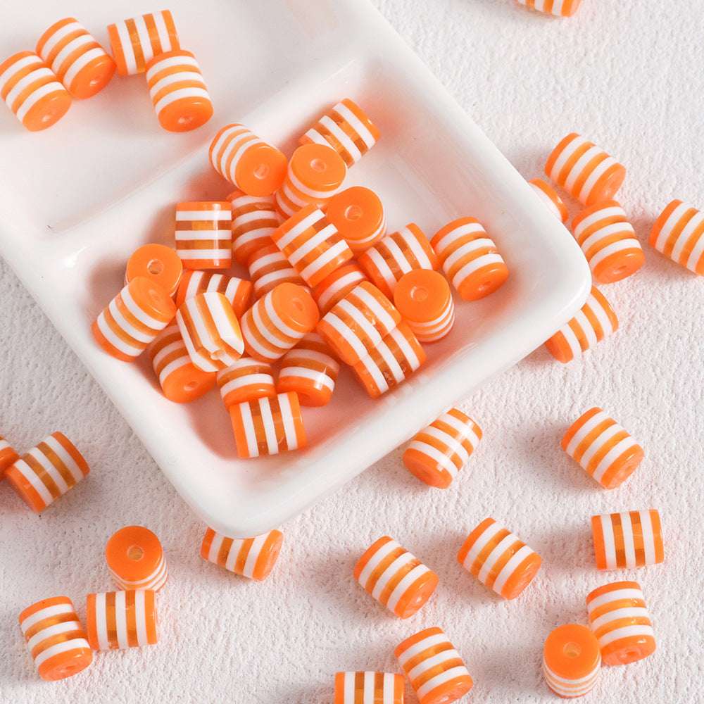 Color Striped Resin beadable beads