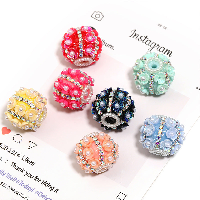Acrylic Flower Beads High-Value Handmade Round Beads