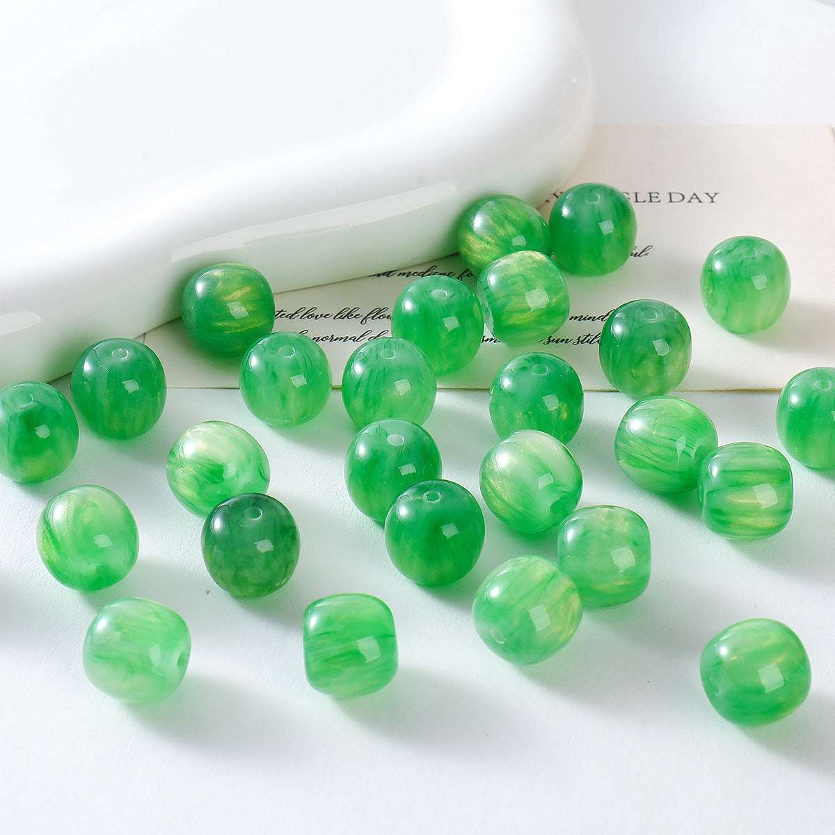 12mm fine glitter liquid sand faux cat's eye Resin beadable Beads