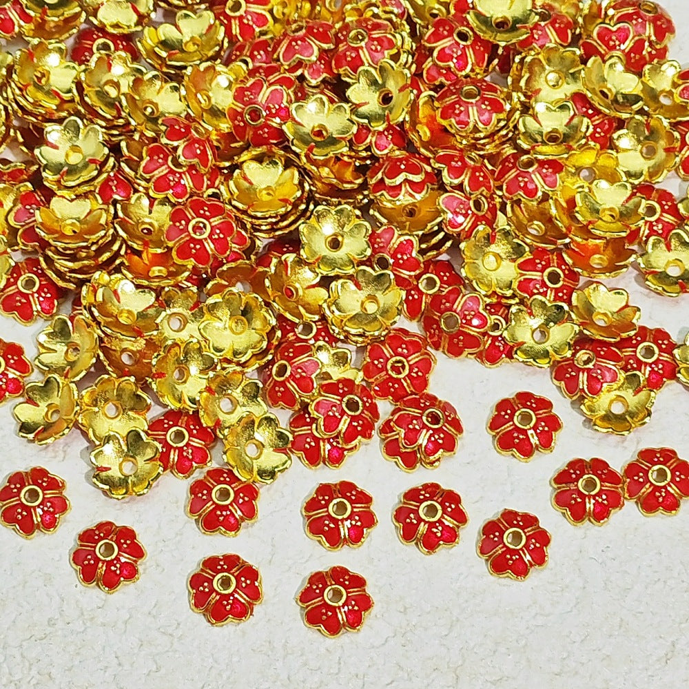 Oil-Drip Cloisonné Enamel Flower Holder Flower Cap Spacer