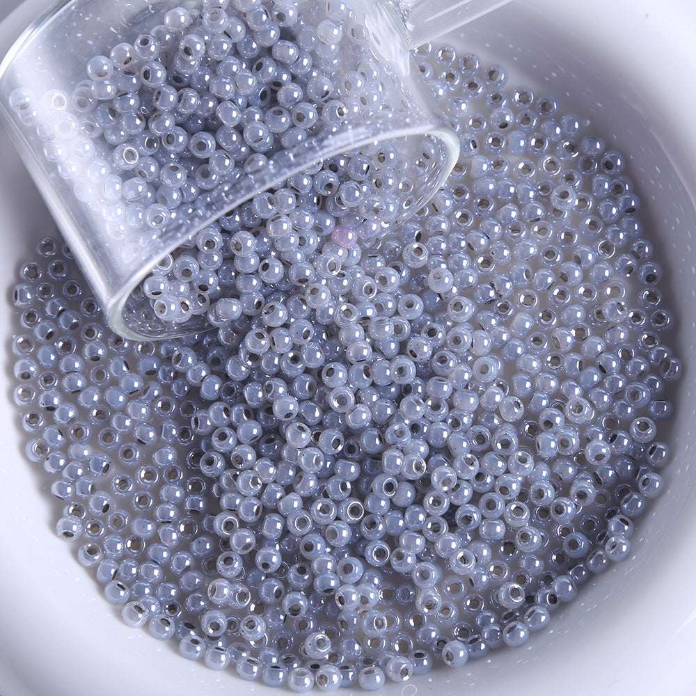 4mm cream glass rice beads pearlescent