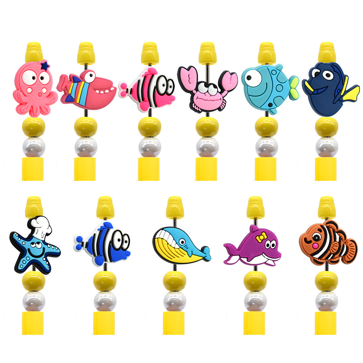 Cute Cartoon Ocean World Series Silicone Focus Beads Silicone Focus Beads