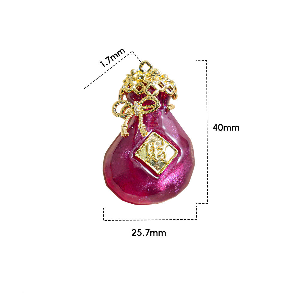 Pachira Macrocarpa Money Bag Pendant Micro-Inlaid Butterfly Shape Pendant