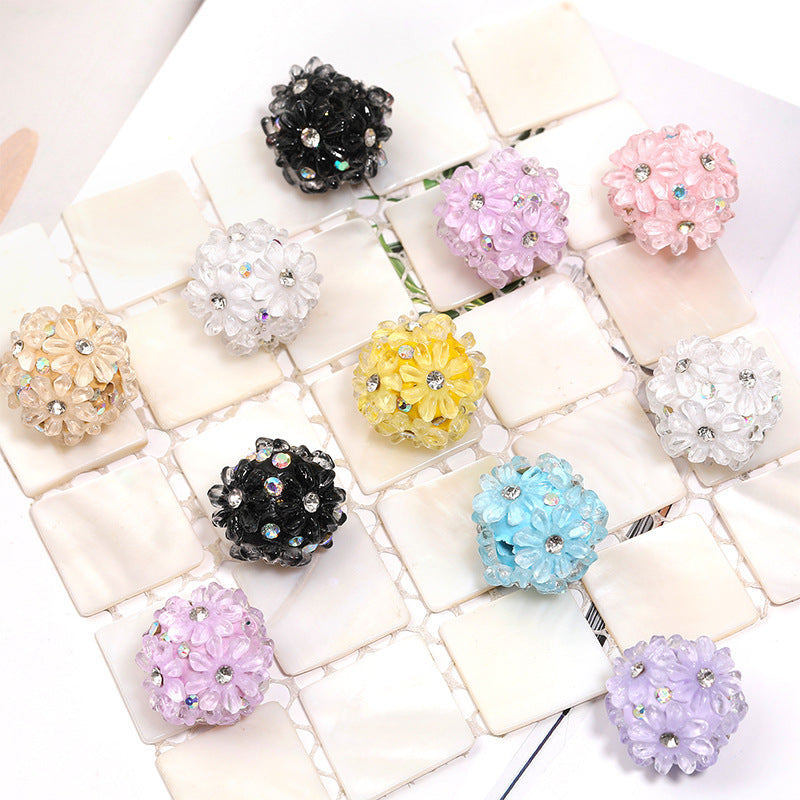 10 Pcs 3D Hairpin Hydrangea Loose Beads String Beads