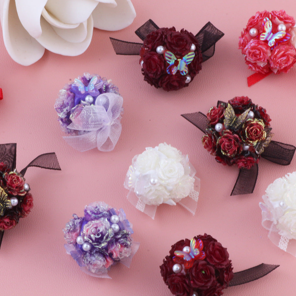 Butterfly Pearl Rose Bow Flower Ball