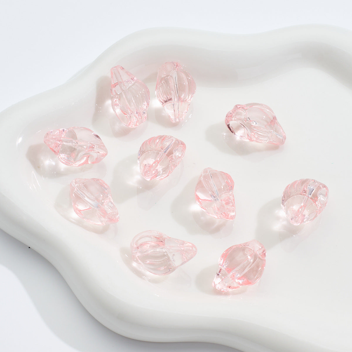 Multi-colored transparent conch beadable beads