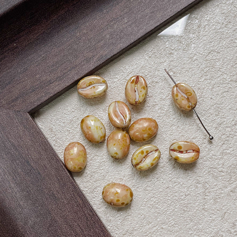 Coffee Bean Czech Glass Beads