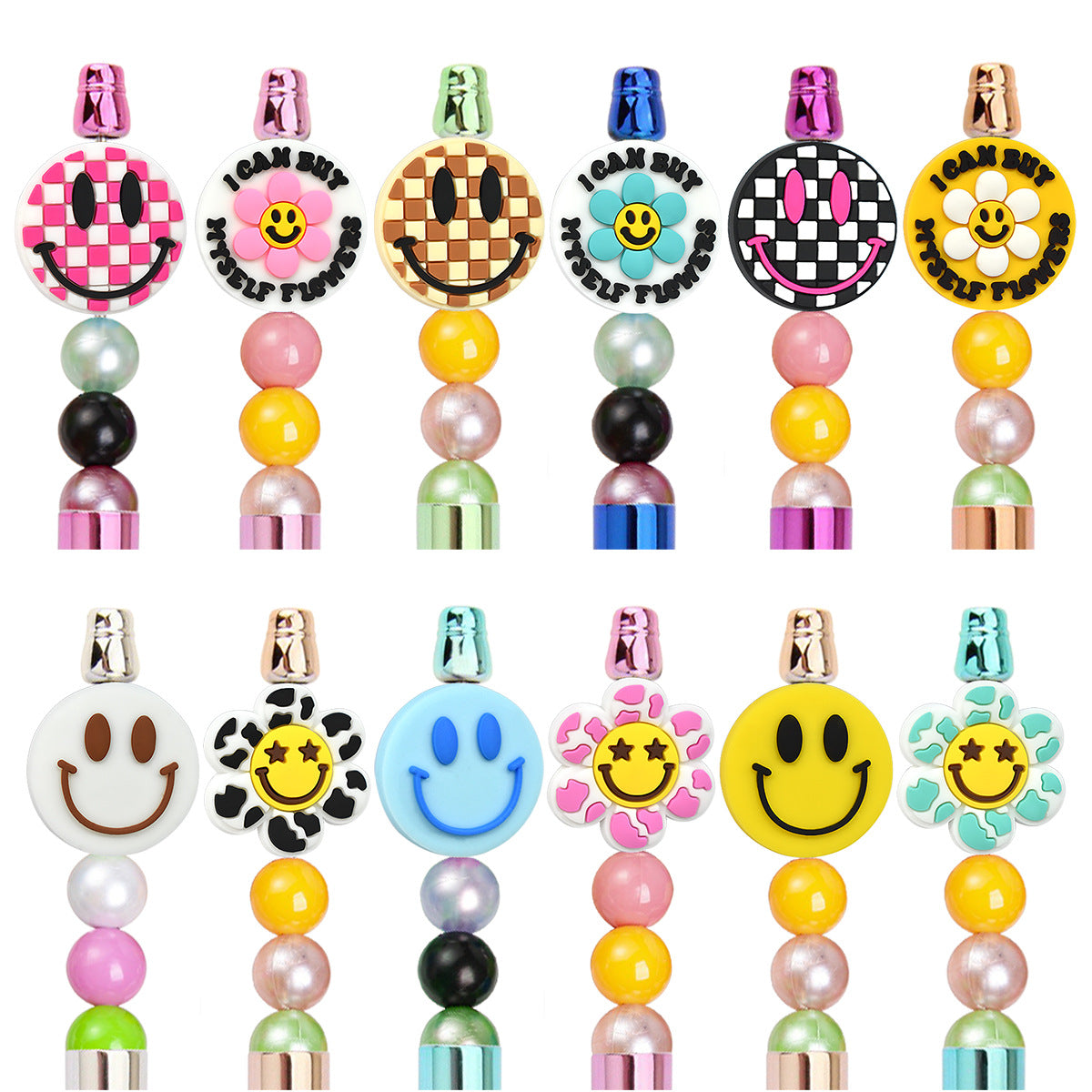 Cute Flower Handmade Beaded Silicone Focal Beads