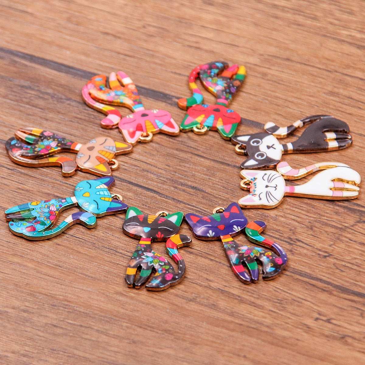 1 Piece 8 Colors 17*29mm DIY Alloy Jewelry KC Gold Drop Oil Color Printing Halloween Fox Pendant Hanging Decoration