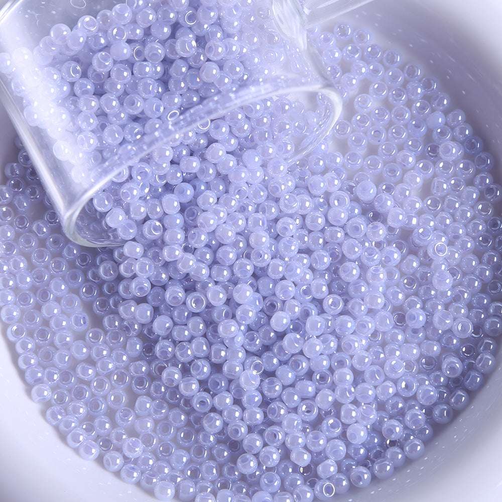 4mm cream glass rice beads pearlescent