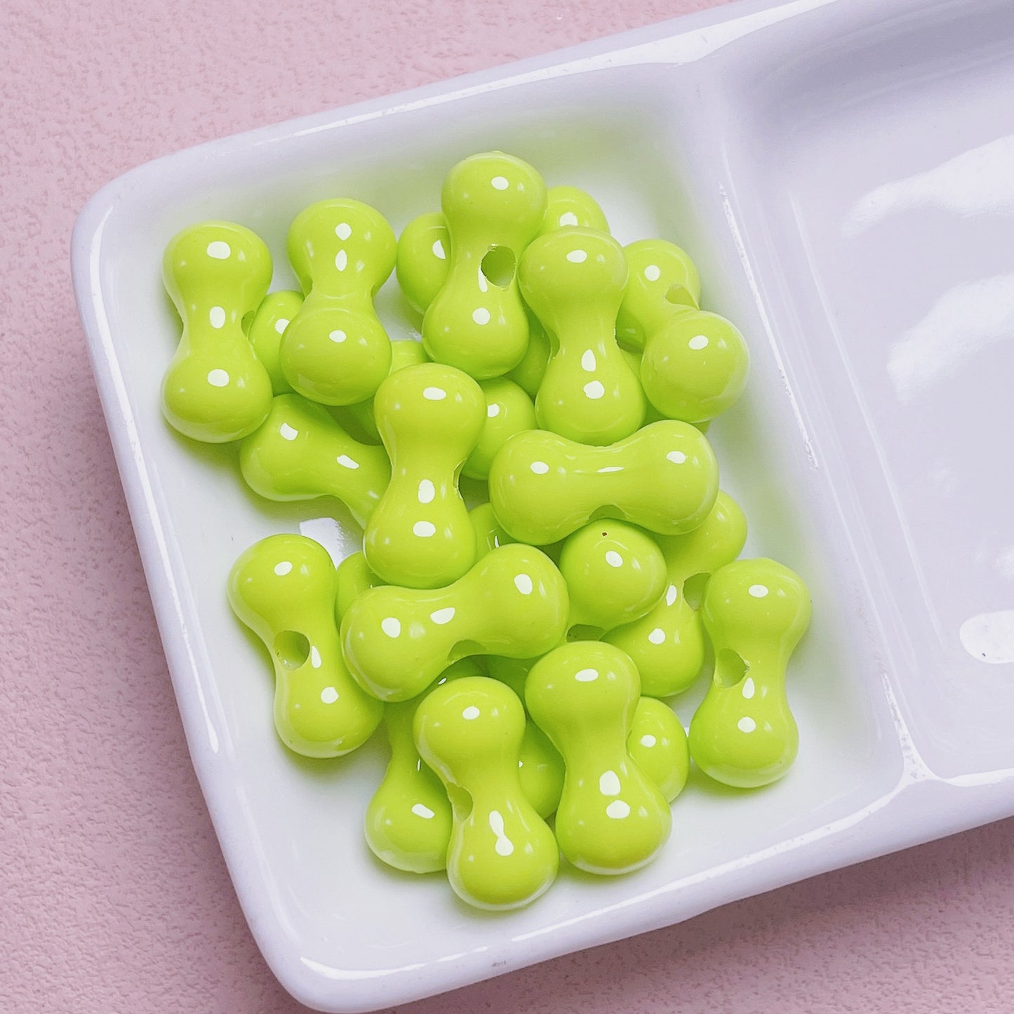 10 pcs Large Grain Acrylic Beads with Baked Paint