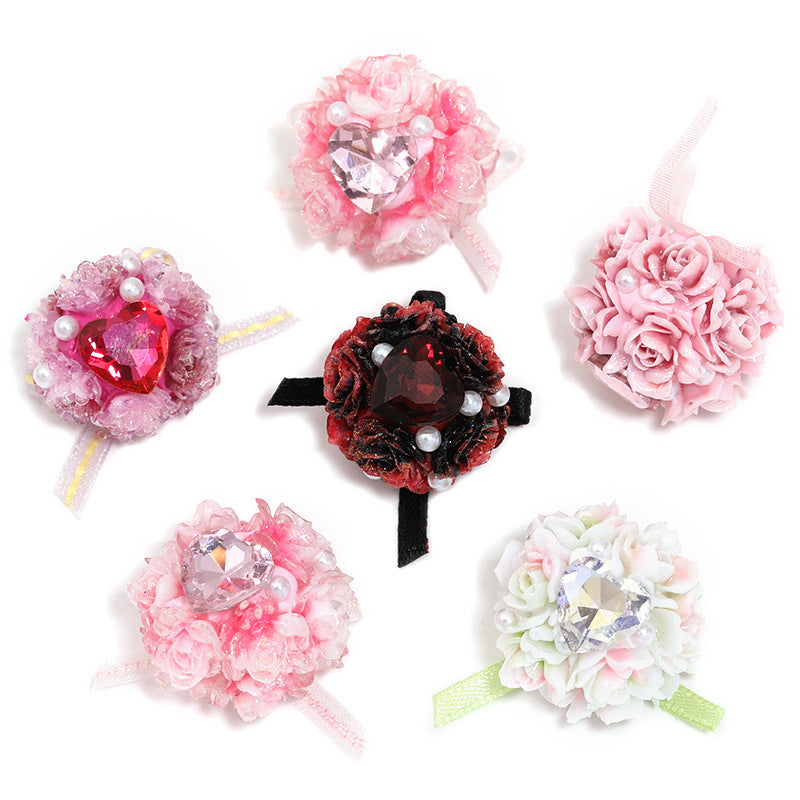 10 Pcs Resin Rose Flower Beads