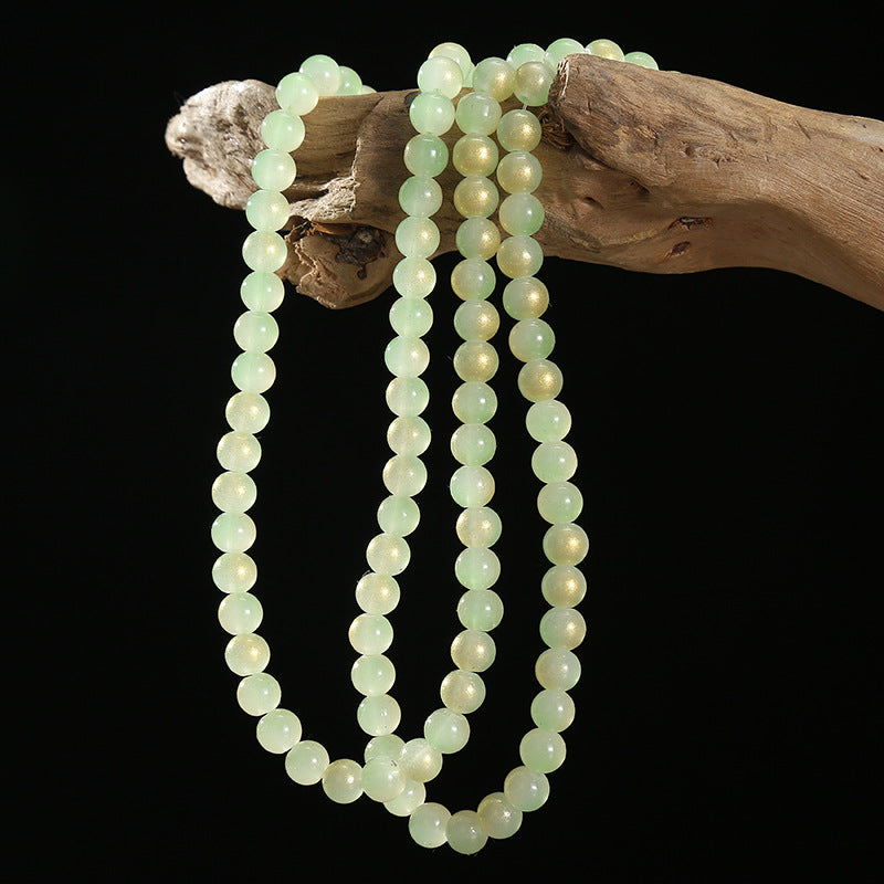 6mm Two-tone Glass Beads Imitation Jade Baking Lacquer Glass Beads