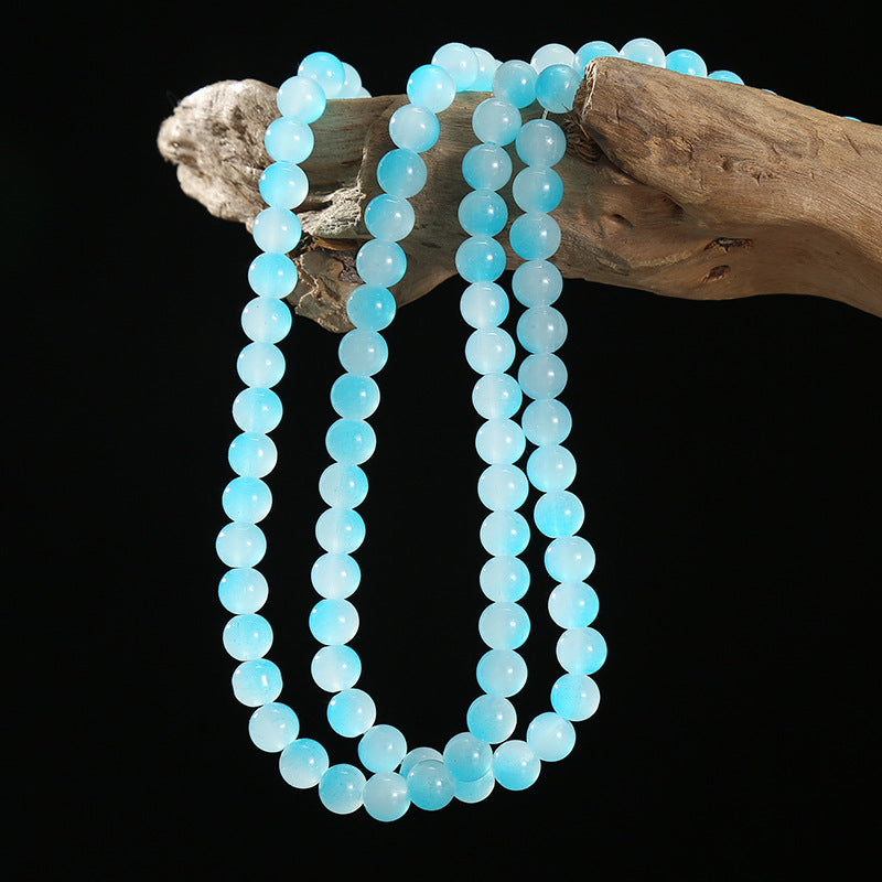 6mm Two-tone Glass Beads Imitation Jade Baking Lacquer Glass Beads