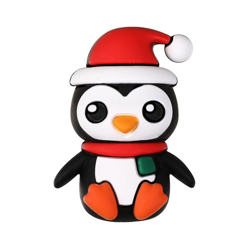 penguin wearing a Christmas hat