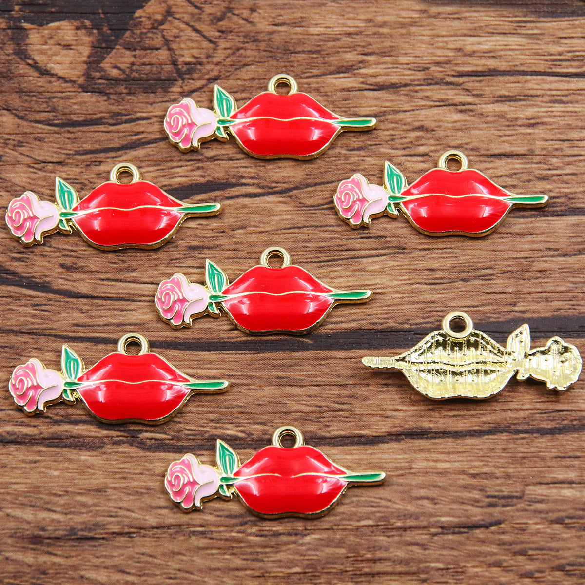 rose and lip charm