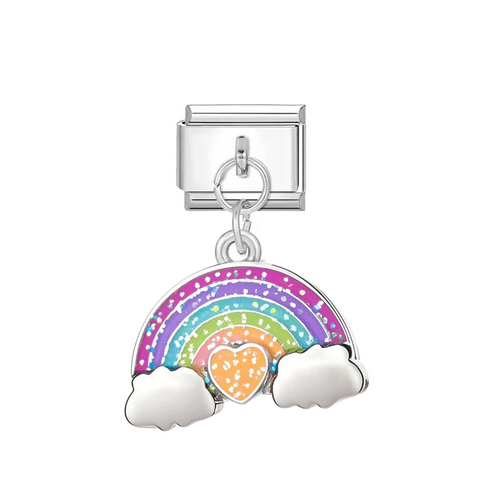 silvery Colorful Rainbow With Heart