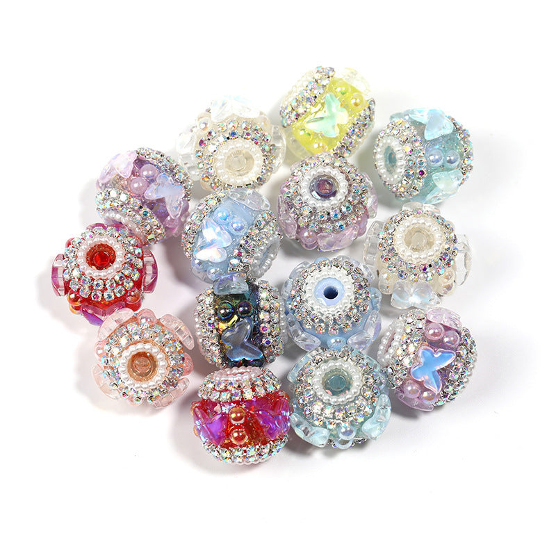Butterfly Pearl Diamond Ball Rhinestone Chain Beads