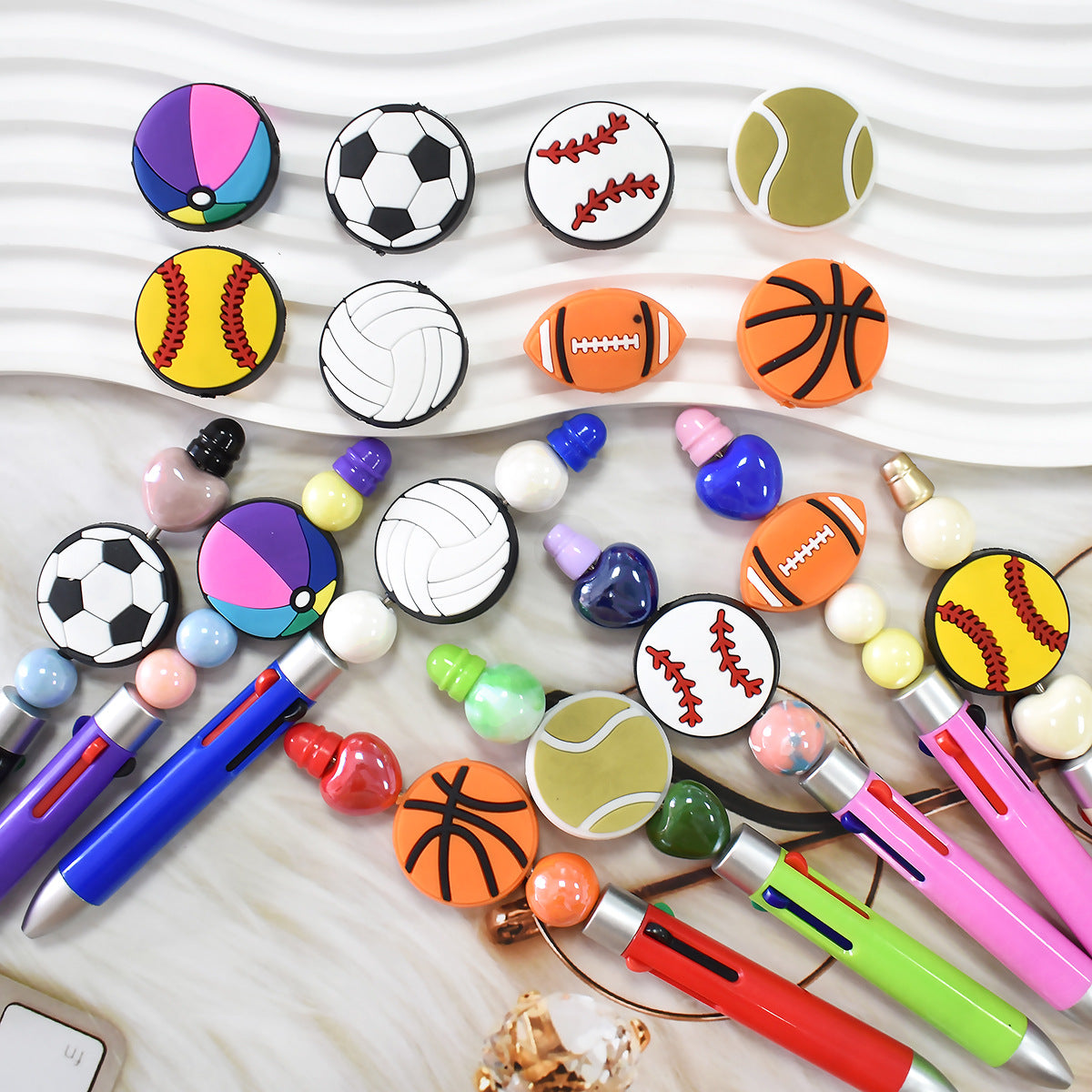 Ball Sports Series Silicone Focal Beads
