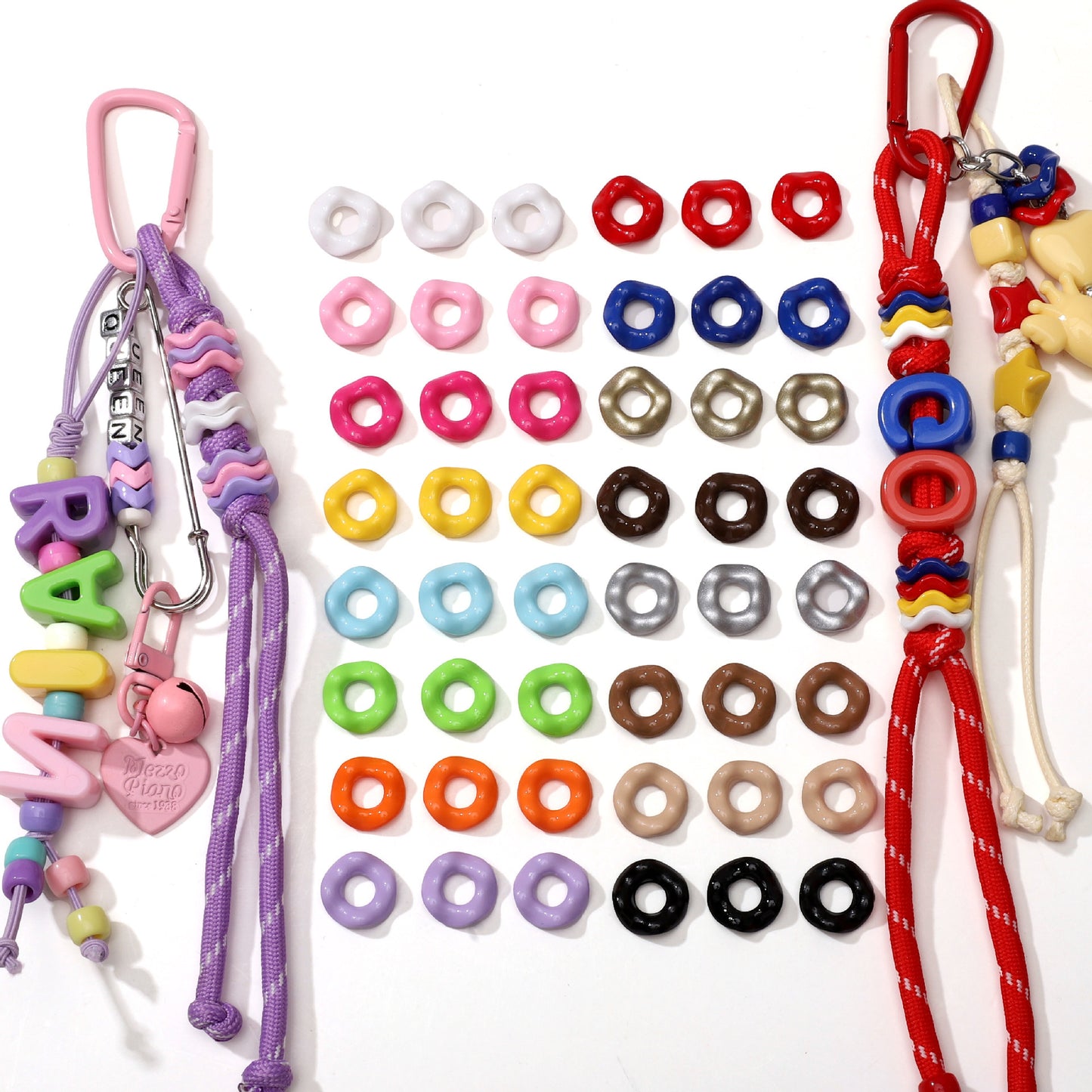 Acrylic Beads Wavy Shape Spacer Large Hole, Solid Color, 16MM