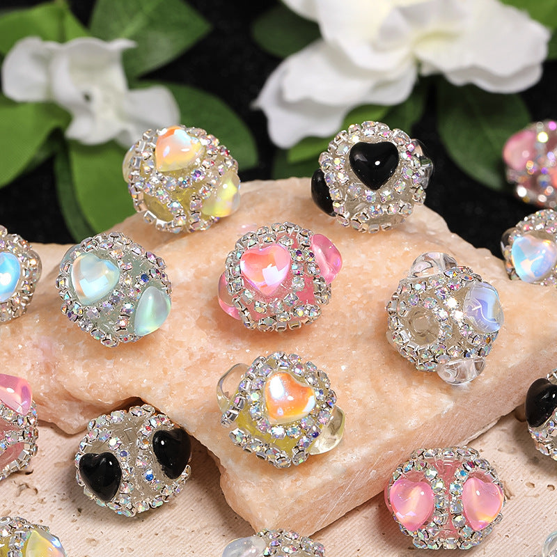 16*21mm heart shape rhinestone fancy beads