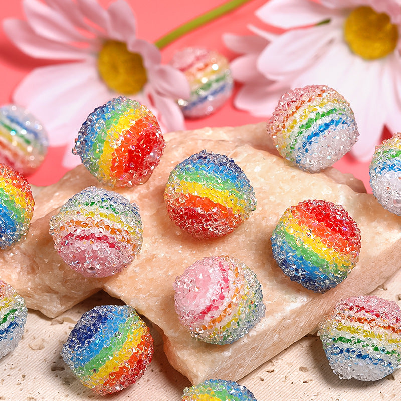 Rainbow Striped Sugar Pearls