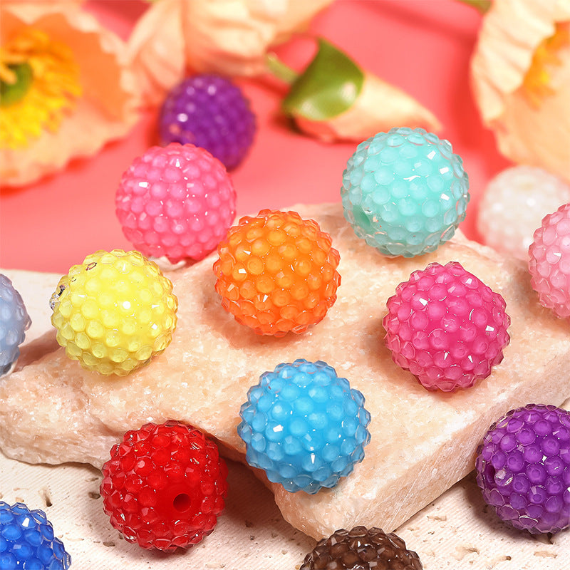 50 pcs 20mm Resin Drilled Beads with Full Drill Acrylic Beads