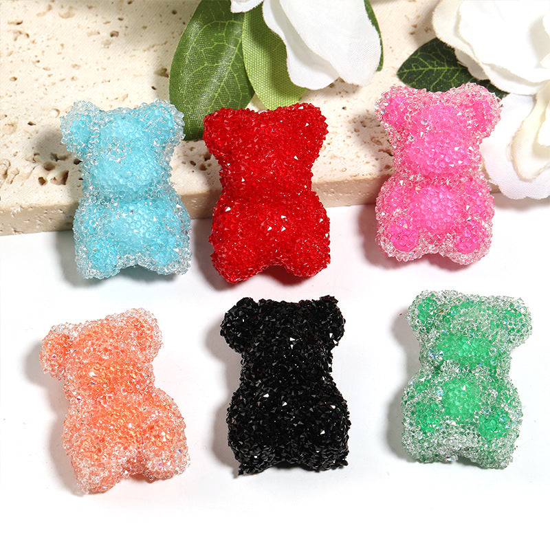 Multicolored Bear-Shaped Soft Candy Pearls Fancy Beads
