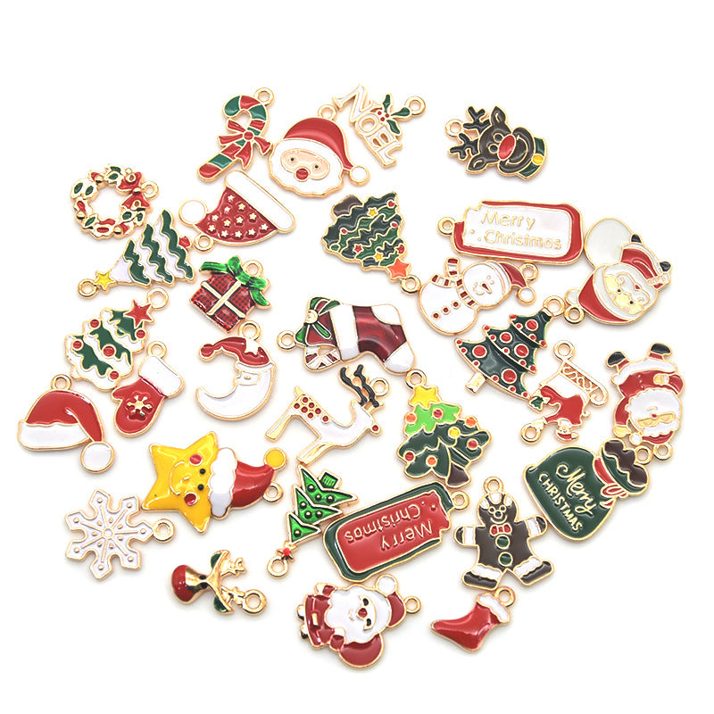 10 Pcs Christmas Series Alloy Hanging Ornaments
