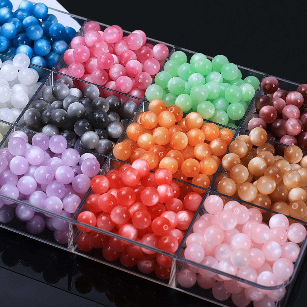 Two-color gilded cat's eye imitation starry sky quicksand round beads