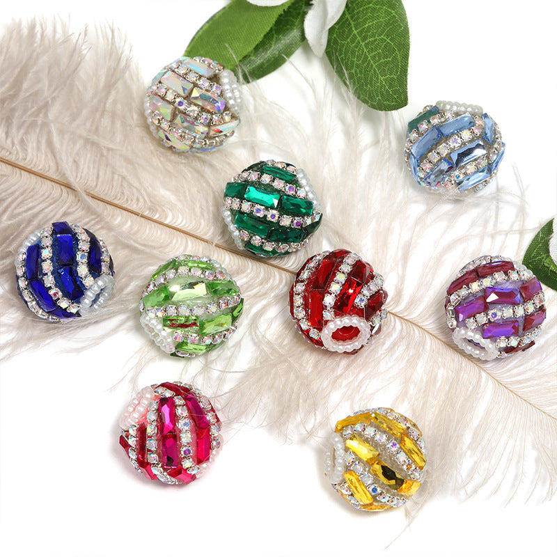 20 mm Square rhinestone Chain Drill Ball Fancy beads