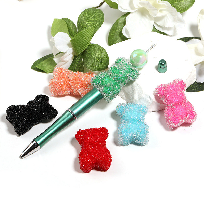 Multicolored Bear-Shaped Soft Candy Pearls Fancy Beads