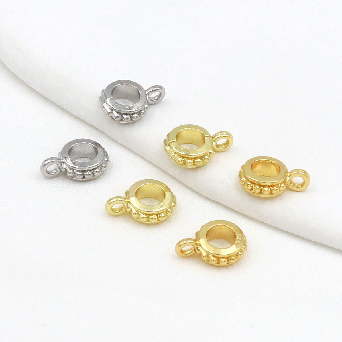Gold & Silver Metal Bail Beads Alloy for Hanging Charms and Pendants