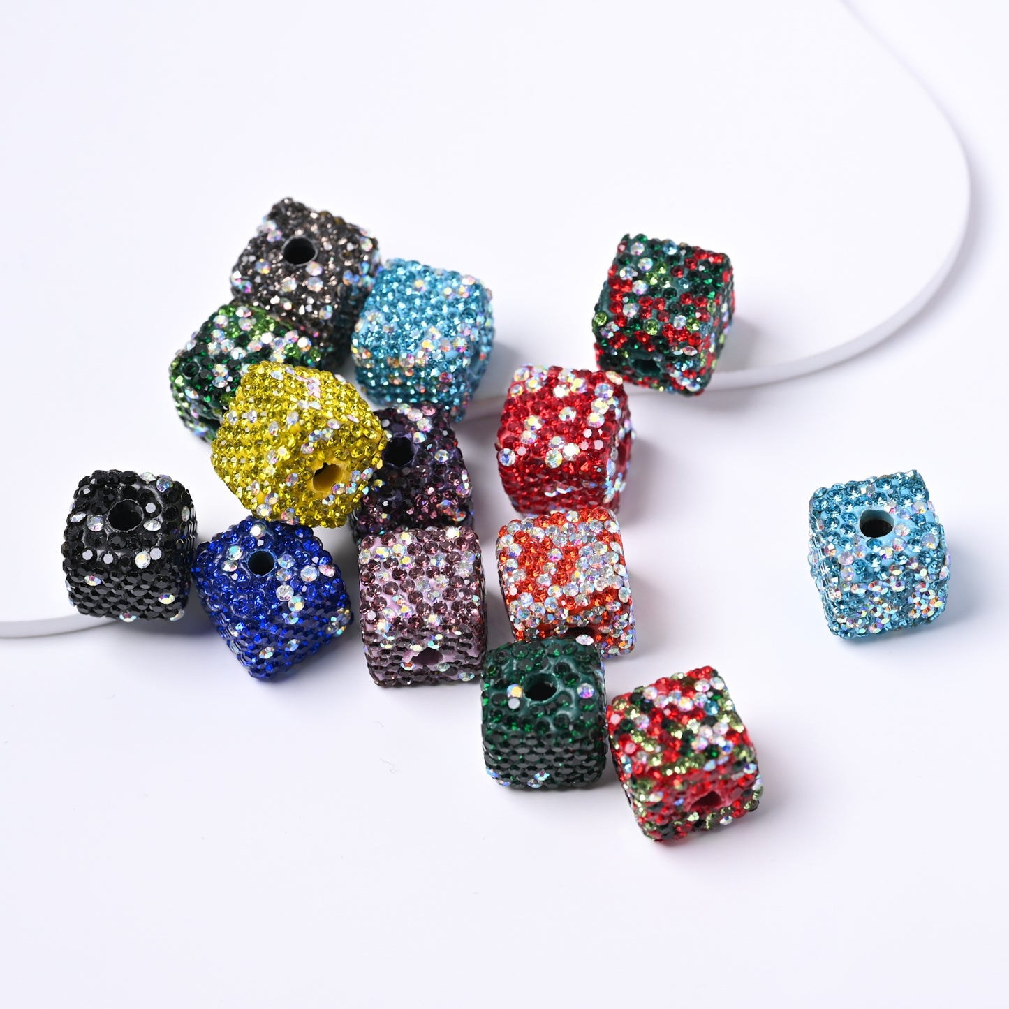 Cube AB Color Clay Beads