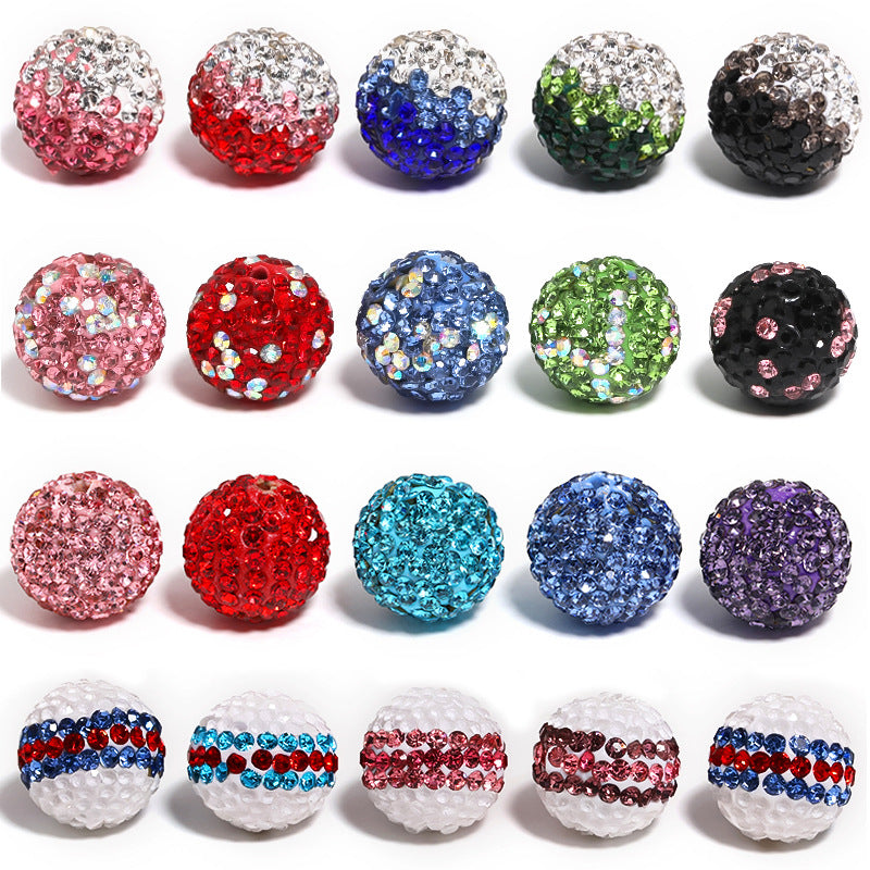 16mm Colored Rhinestone Soft Clay Beads