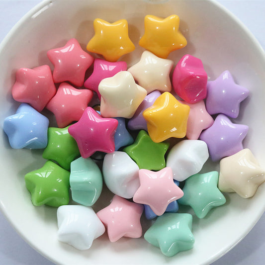 Shiny candy-colored cute chubby star resin five-pointed star accessories DIY homemade hair accessories handmade materials