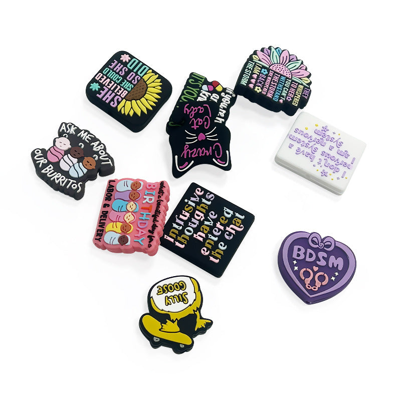 Silicone focal Beads Cartoon English Letter Soft Beads